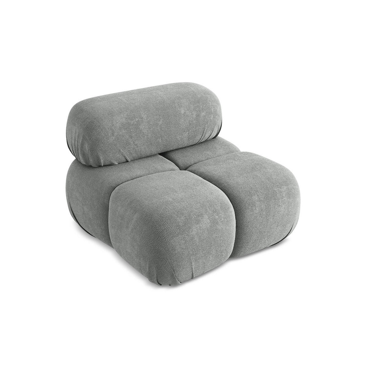 SESSEL Chenille Stoff Grau - Blau/Schwarz, Kunststoff/Textil (96/70/95cm) - Makamii