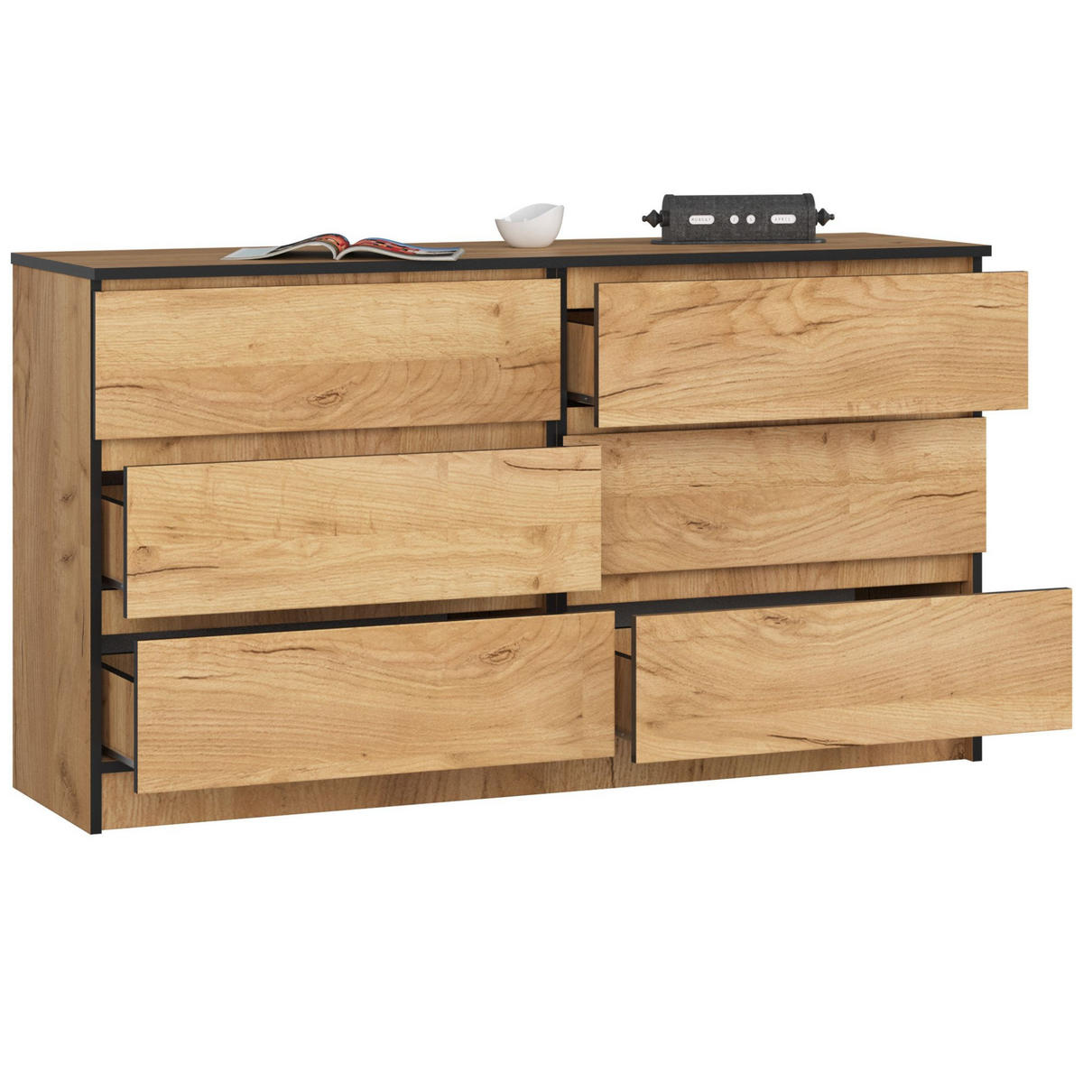 KOMMODE Eiche Craft 77/138/40 - Eiche Wotan, Holzwerkstoff (138/77/40cm) - RAUMHIRSCH FURNITURE