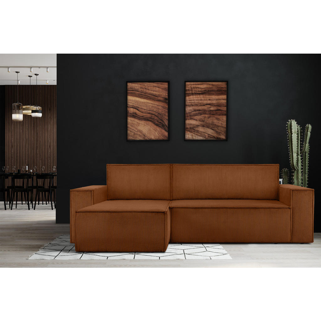 Thumbnail - Konsimo® Ecksofa-Links/Rechts, Orange, Textil, L-Form,L-Form, 262x148 cm, FSC 100%, Hergestellt in Europa, Wohnzimmer, S...