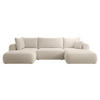 WOHNLANDSCHAFT Ovo Beige Boucle - Beige/Schwarz, Textil (375/95/185cm) - Selsey