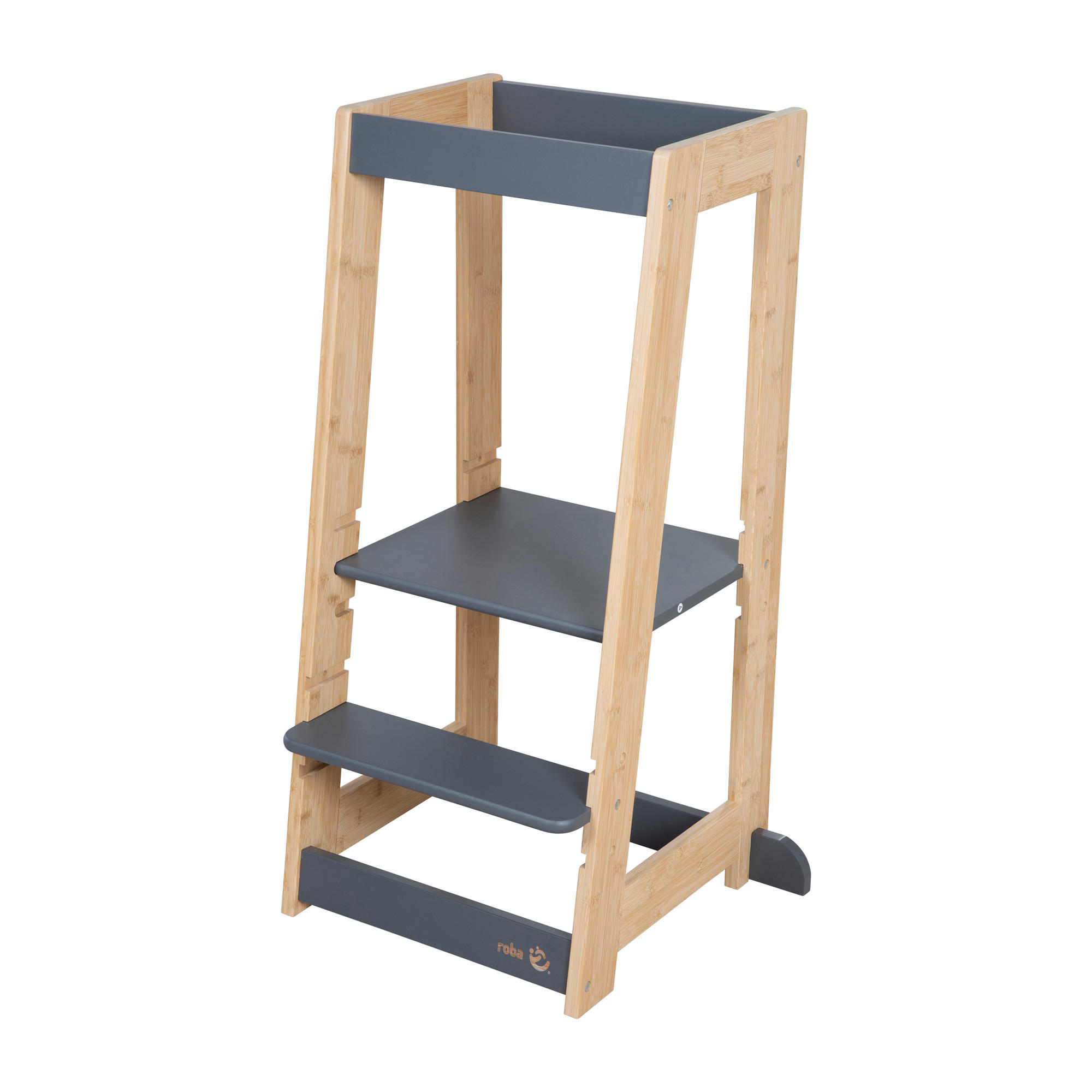 LERNTURM Bambus - Anthrazit - Anthrazit, Holz (54/88/43.5cm) - Roba