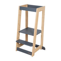 LERNTURM Bambus - Anthrazit - Anthrazit, Holz (54/88/43.5cm) - Roba