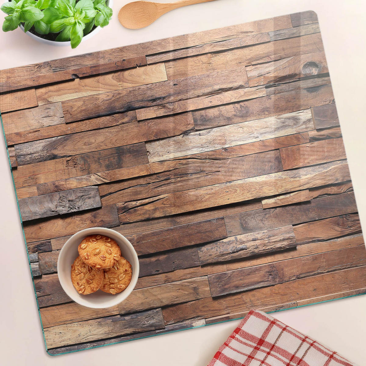 GLASPLATTE 60x52 cm Holzwand - Braun, Glas (60/0.4/52cm) - TULUP