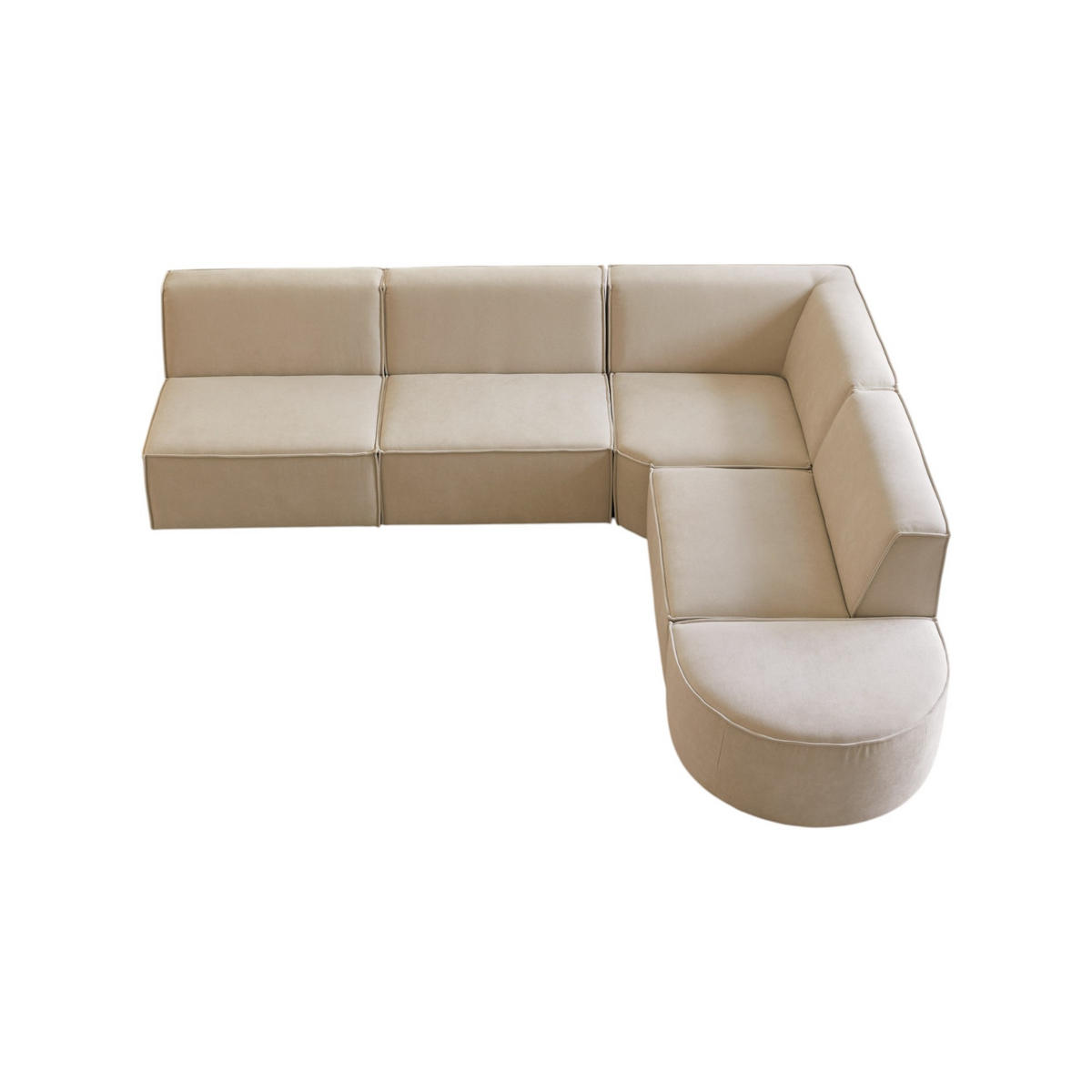 SOFA Dario Beige aus Stoff - Beige, Textil (291/259cm) - Tikamoon