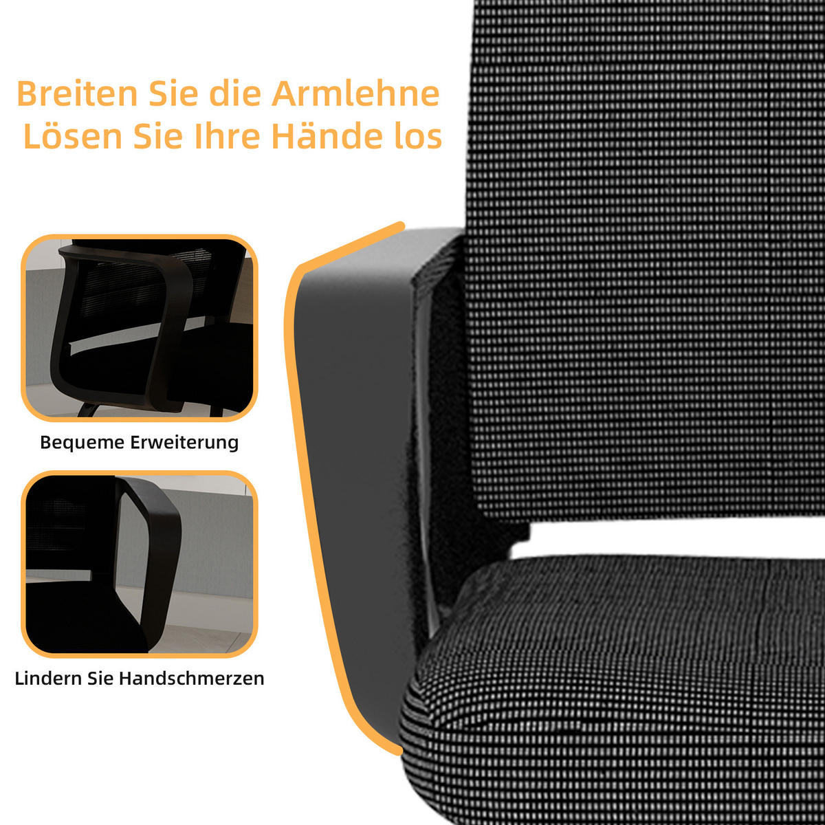 BÜROSTUHL Netz Schwarz - Schwarz, Textil/Metall (59/90/55cm) - WISHDOR
