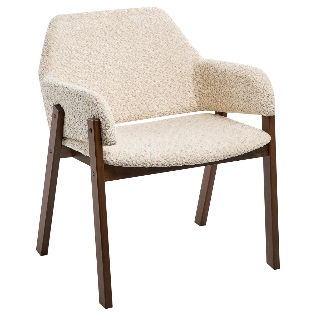 ESSZIMMERSTUHL 2er-Set Bouclé Hellbeige Albion - Beige, Textil (61/80/58cm) - Beliani