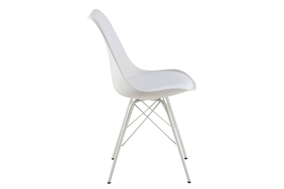 STUHL 2er-Set weiss, Metall weiss - Weiß, Holzwerkstoff (48/86/54cm) - ebuy24