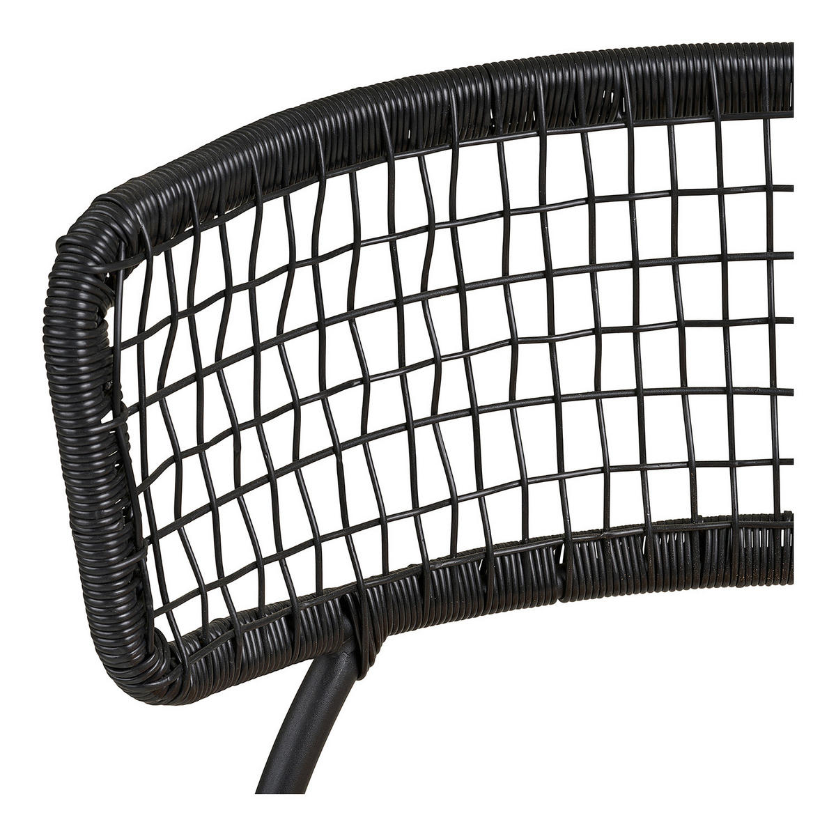 GARTENSTUHL - 4er-Set - Schwarz - Braun - Polyester - Stahl - 53 x 83 x 55 cm - Schwarz/Braun, Kunststoff/Metall (53/83/55cm) - home24