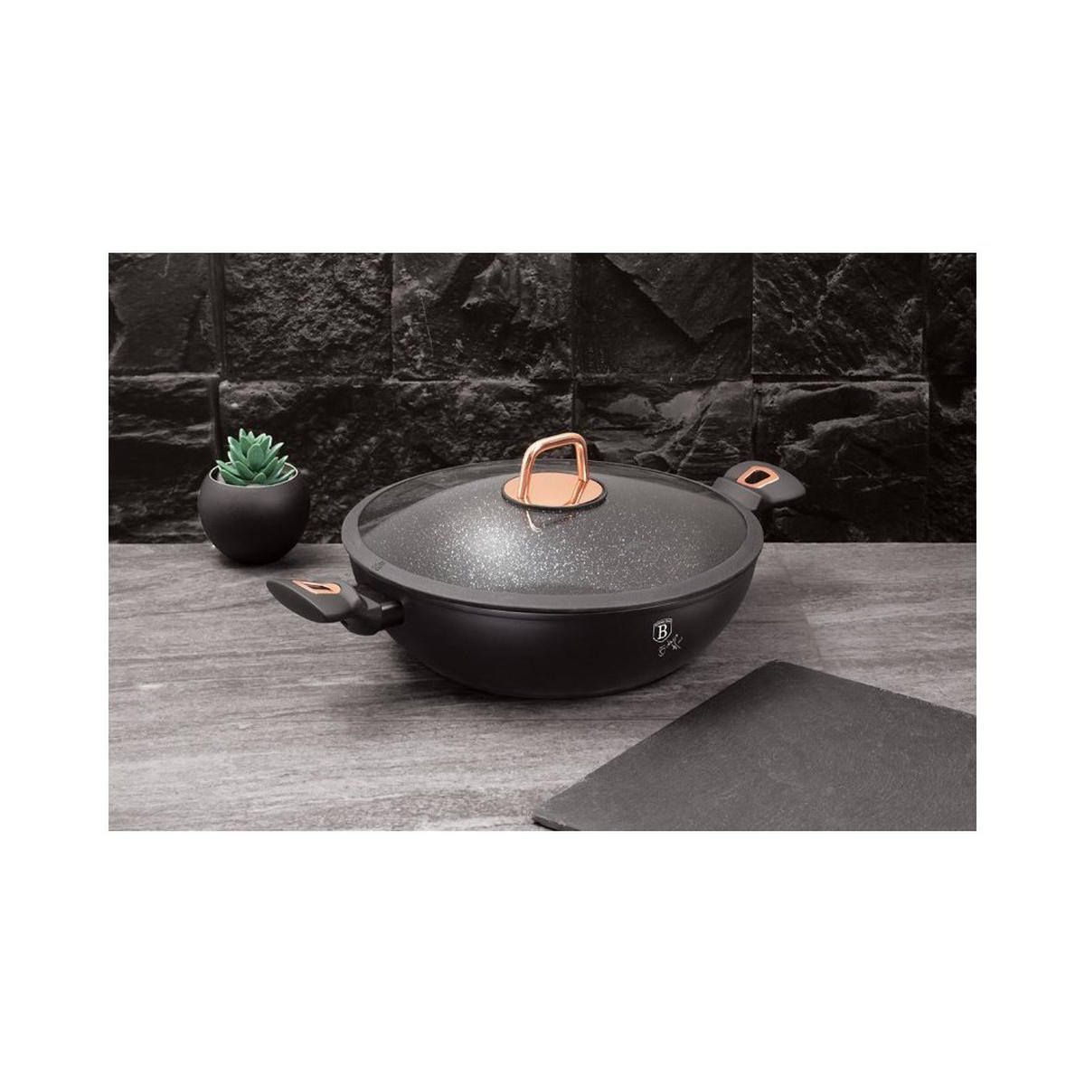 WOK Schwarz 30/30/8 cm 32867 - Schwarz, Metall (30cm) - Berlinger Haus