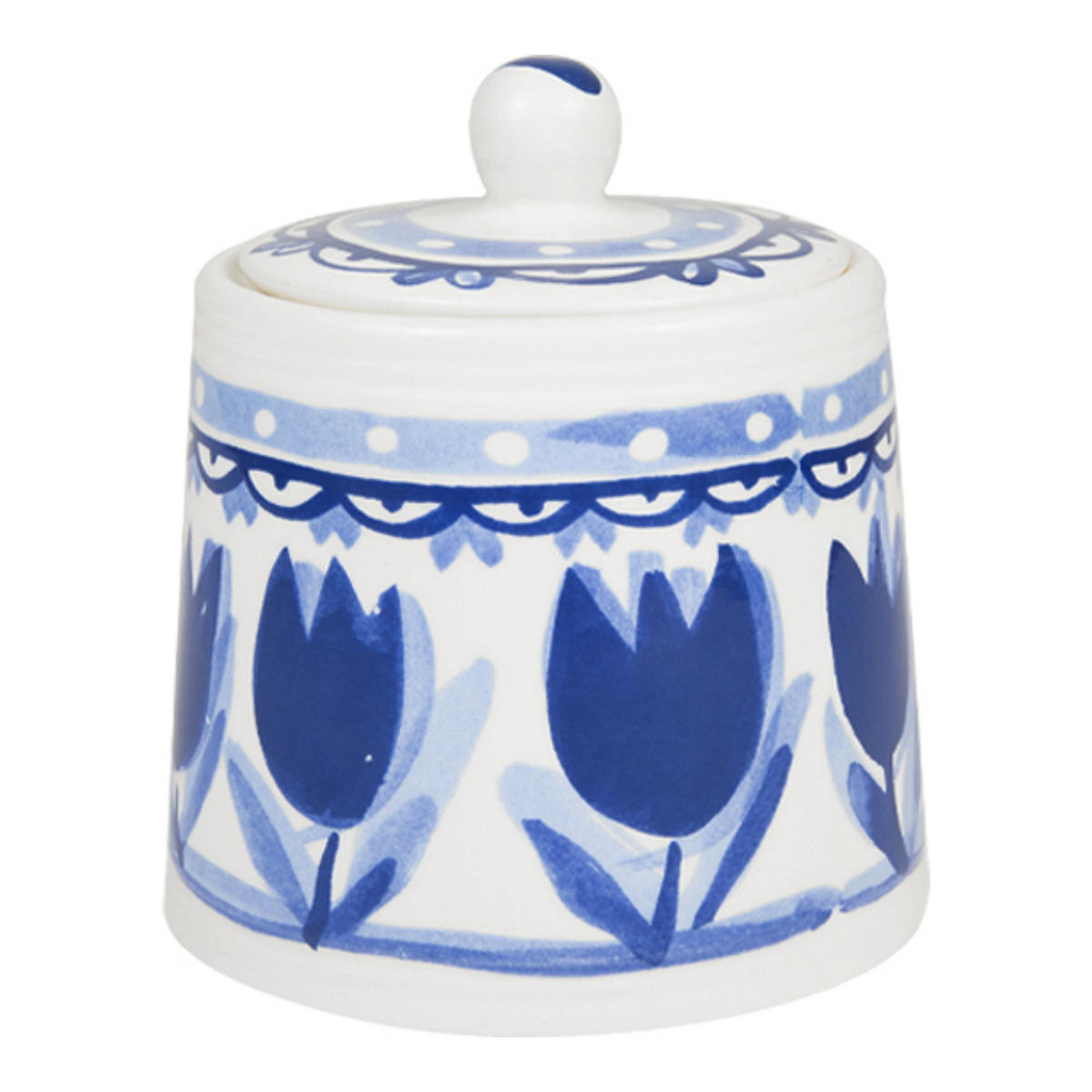 ZUCKERDOSEN Tulpen in Blau - 11,5cm - Blau, Keramik (10.5/11.5cm) - Blond Amsterdam