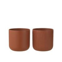 BLUMENTOPF GEN - Keramik - Braun - XL - 2er Set - Ø 20,5 cm - Braun, Keramik (20.5/20cm) - J-Line