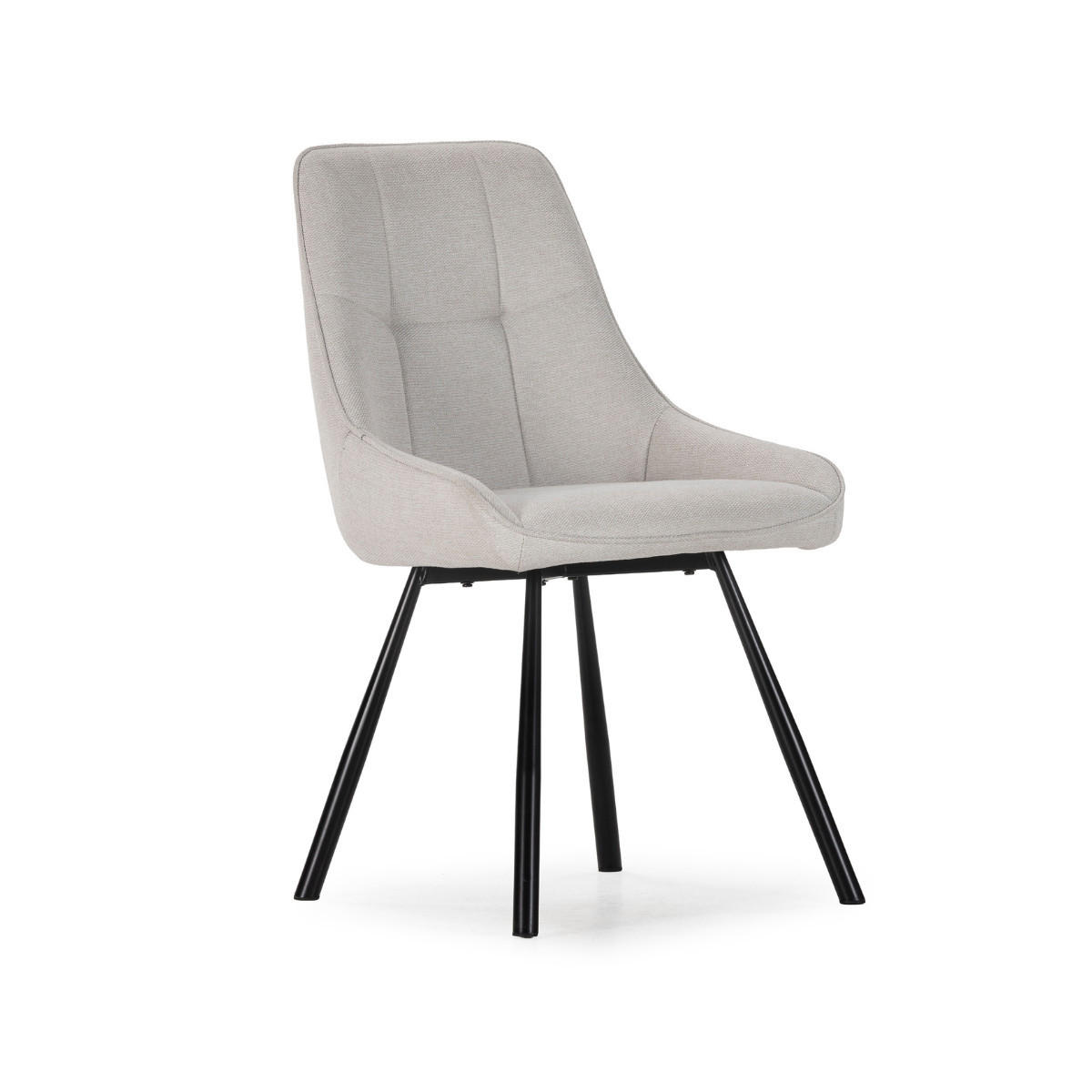 STÜHLE 4er-Set aus Stoff mit Metallbeinen 59/85,5/51,5 cm - Beige, Textil (59/85.5/54cm) - Calicosy