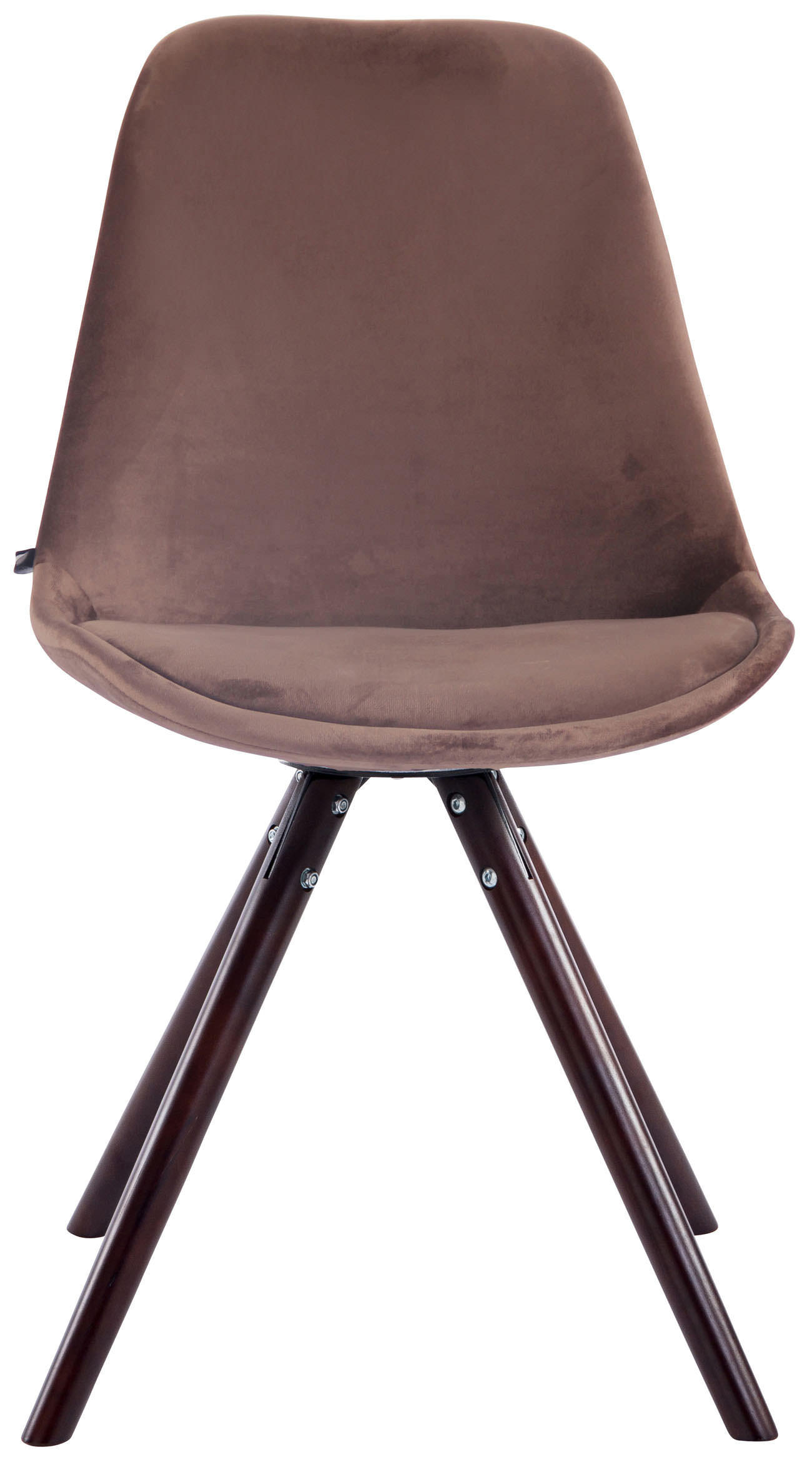 STUHL Samt braun - Braun/Cappuccino, Holz/Textil (48/84/56cm) - CLP