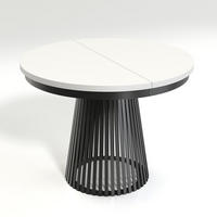 ESSTISCH Garda rund ausziehbar 100-180 x 100 x 76,6 cm Alpinweiß/Schwarz - Schwarz/Weiß, Holzwerkstoff (100/100/76.6cm) - Koseto