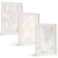 BILDER SET 3er Set - 40x60 cm Weißer Rahmen - Pastellfarbene Marmorstrukturen - Weiß, Kunststoff (40/60cm) - TULUP