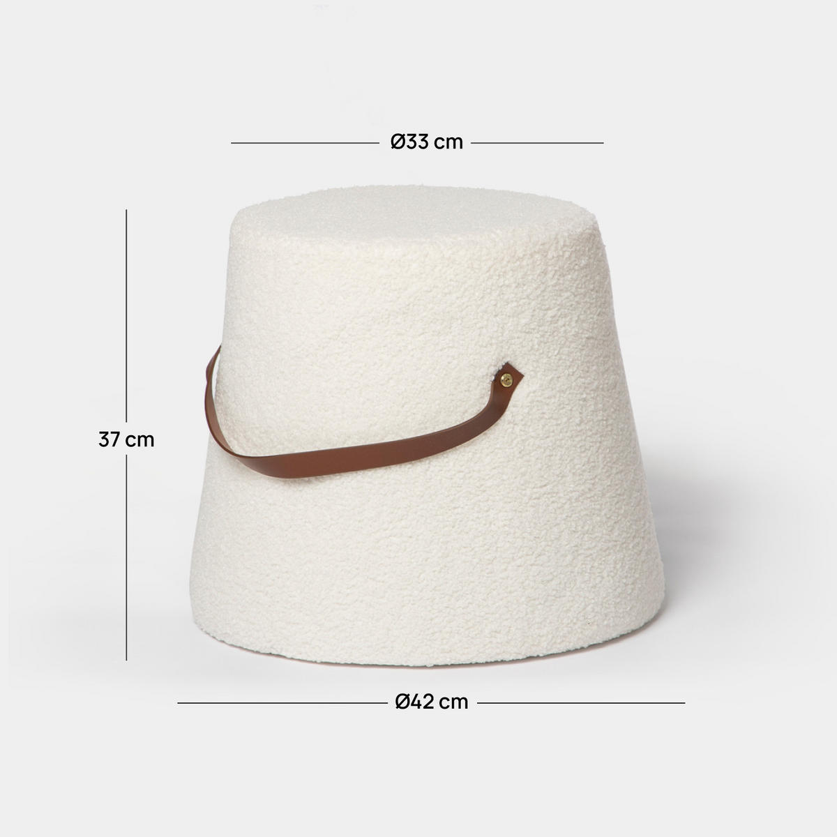 POUF Biko Weiß 42 cm x 36 cm - Weiß, Textil (42/36/42cm) - Klast Home