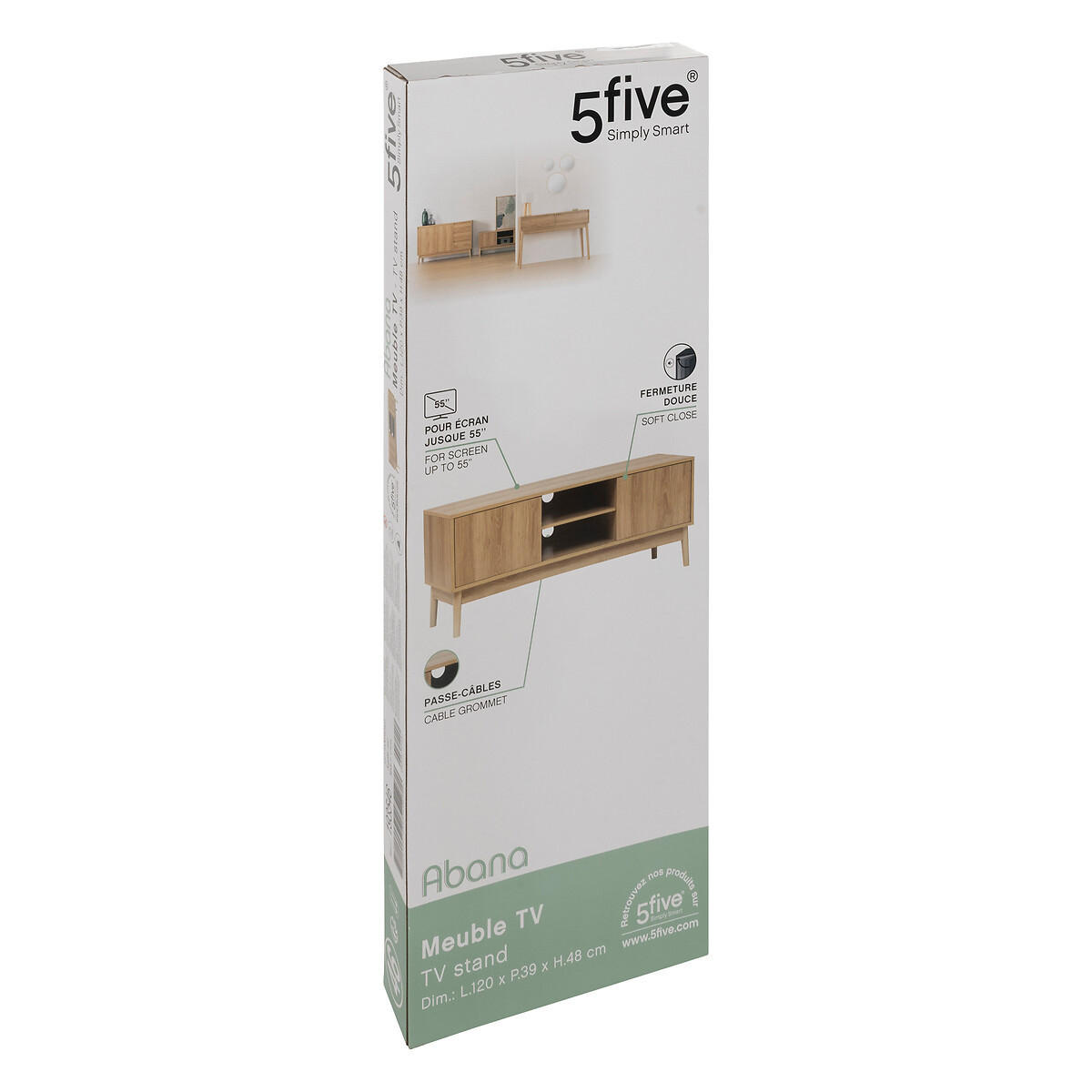 FERNSEHKOMMODE Abana 120/39/48 cm - Beige, Holzwerkstoff (39/48/120cm) - 5five Simply Smart