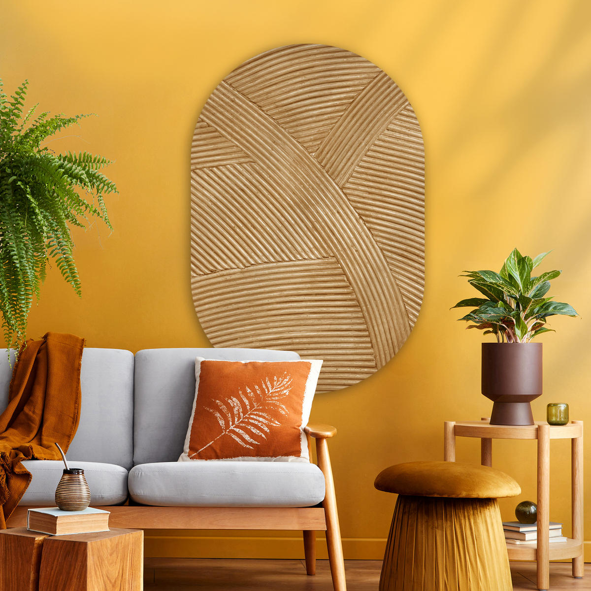 WANDBILD Struktur - Natur - Kunst - Rattan 80x120 cm - Naturfarben, Kunststoff (80/120cm) - MuchoWow