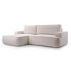 ECKSOFA L Form Ablia Creme 267/168/87 cm mit Schlaffunktion L - Creme/Schwarz, Kunststoff/Textil (168/267cm) - AX Living