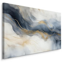 LEINWANDBILD Marmor Muster Moderne Abstraktion 100x70 - Blau/Beige, Textil (100/70cm) - Muralo