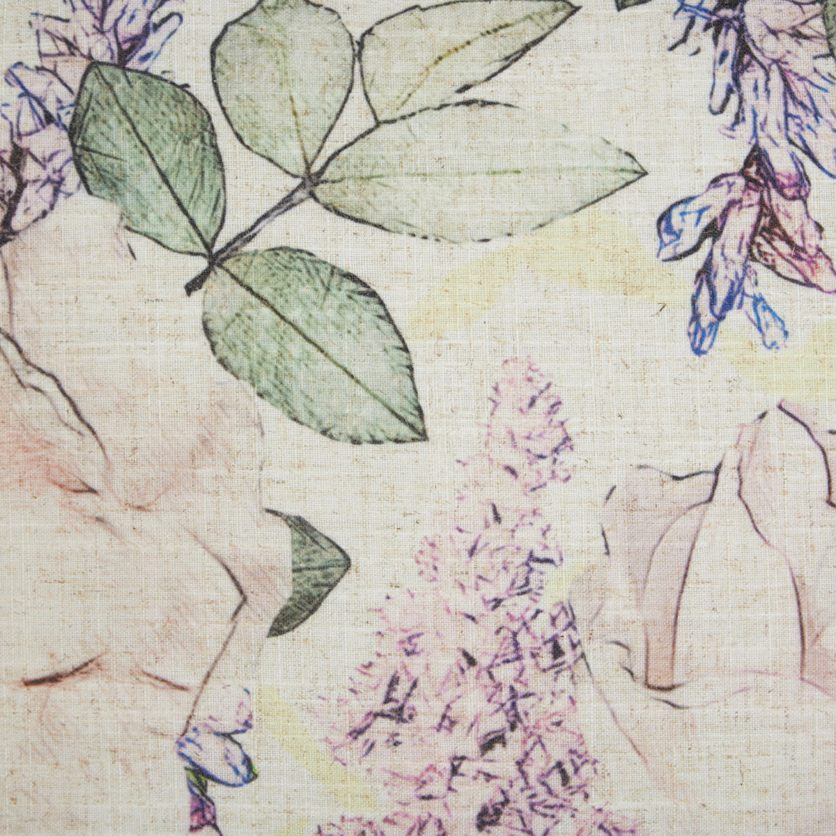 DEKOKISSEN 2er-Set Violett 45/45 cm Zahriye - Violett/Multicolor, Textil (45/45cm) - Beliani