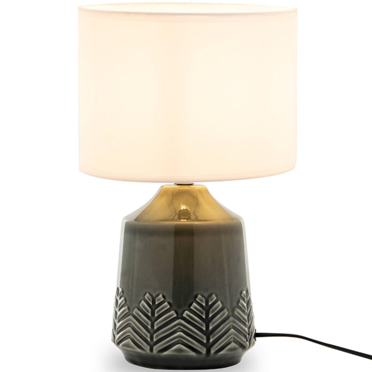 TISCHLAMPE HYSSO 2-er Set, Grau/Weiß - Weiß/Grau, Keramik/Textil (24/24/41cm) - KONSIMO®