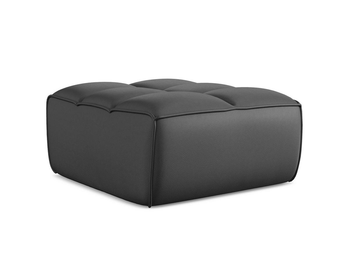 POUF Kunstleder Grau - Schwarz/Grau, Leder/Kunststoff (80/43/93cm) - Makamii