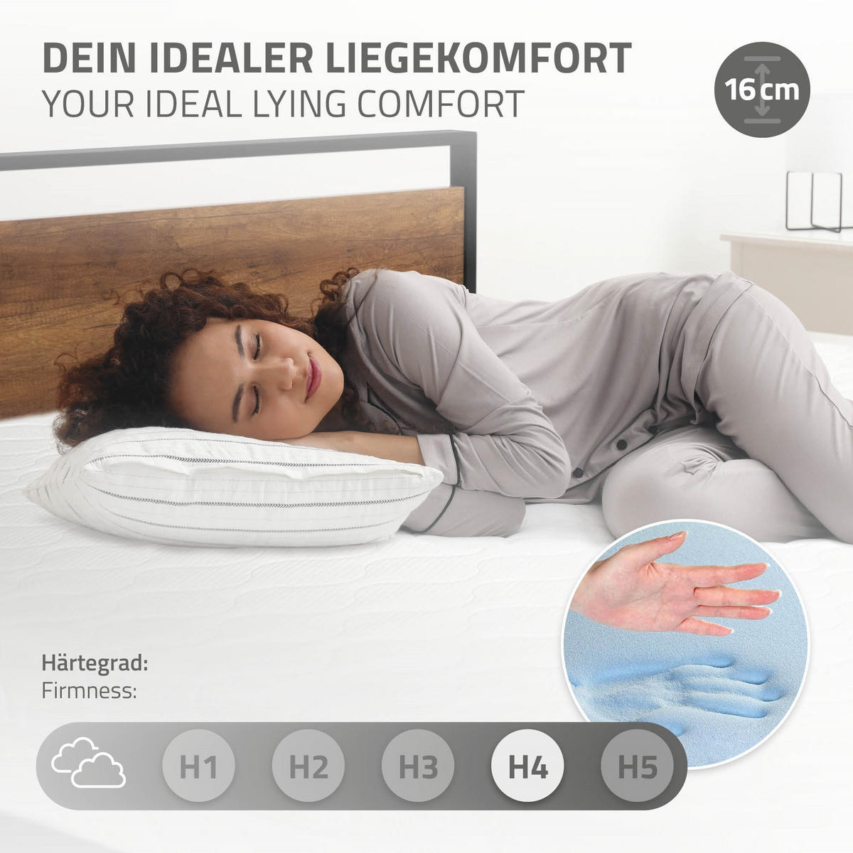 METALLBETT mit MATRATZE 200/90 cm - Braun, Metall (90/200cm) - ML-DESIGN