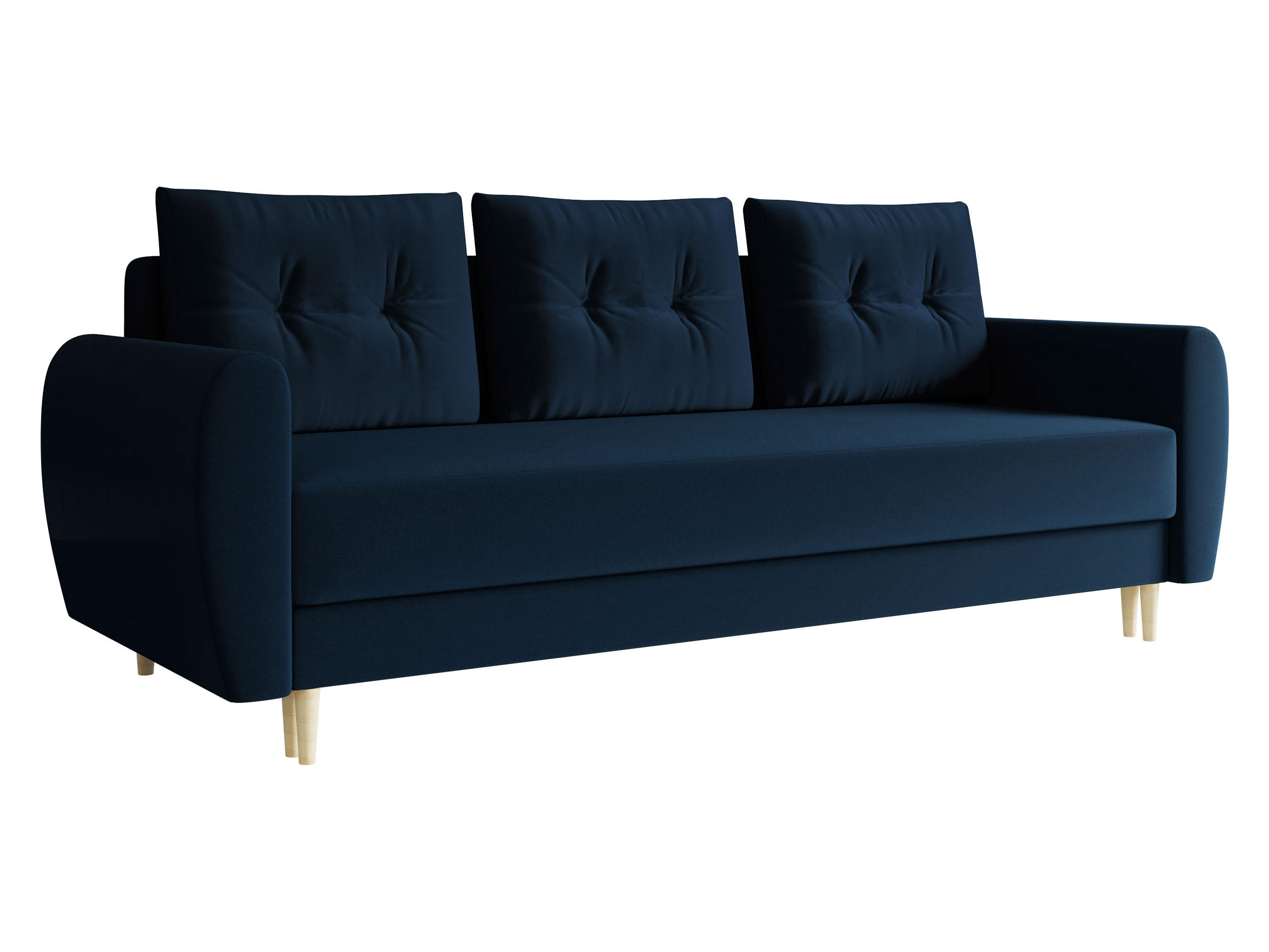 SCHLAFSOFA Palermo - Blau/Naturfarben, Holz/Textil (227/95/82cm) - MIRJAN24
