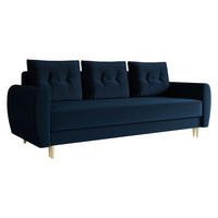 SCHLAFSOFA Palermo - Blau/Naturfarben, Holz/Textil (227/95/82cm) - MIRJAN24