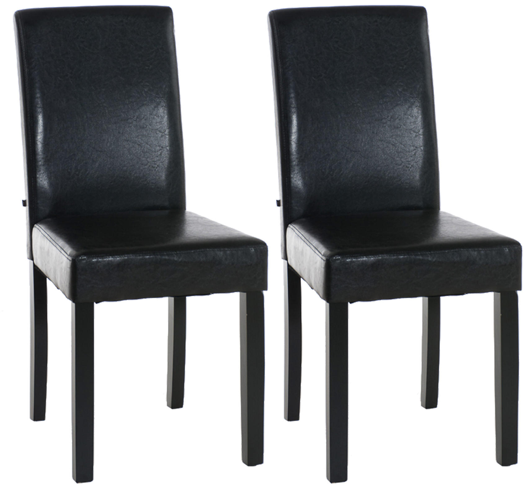 ESSZIMMERSTUHL Ines, 2er Set Kunstleder, Gestell Holz Schwarz Braun - Schwarz/Braun, Holz/Textil (41/91/47cm) - TPFLiving