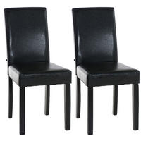 ESSZIMMERSTUHL Ines, 2er Set Kunstleder, Gestell Holz Schwarz Braun - Schwarz/Braun, Holz/Textil (41/91/47cm) - TPFLiving
