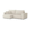 ECKSOFA MATT 255/153 cm links in Cord Creme - Creme/Schwarz, Holz/Holzwerkstoff (255/153cm) - Deine Möbel 24