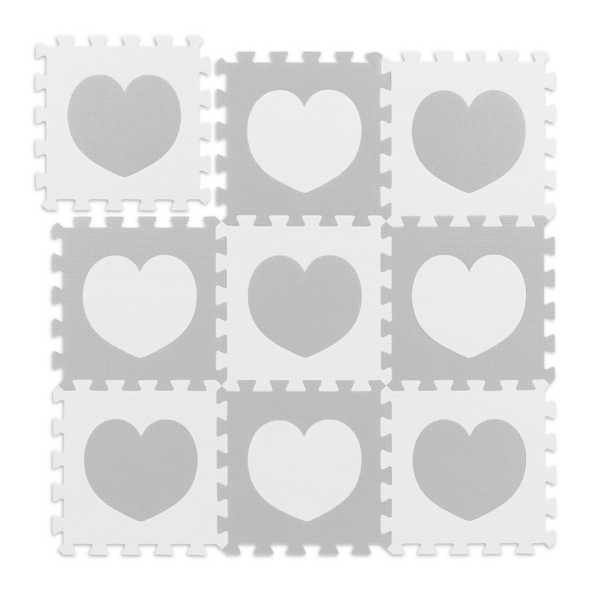 PUZZLEMATTE - Weiß/Grau, Kunststoff (31.5/31.5cm) - Relaxdays