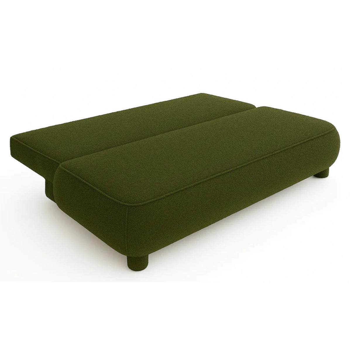 SCHLAFSOFA MAJA, Sofa mit Schlaffunktion und Bettkasten, Farbe: Grün, Bouclé-Stoff - Grün, Textil (209/96/96cm) - Sepro Meble