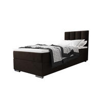 BOXBETT ZILANO 2 mit Matratze H3 und Topper 90x200 Itaka 41 - Dunkelbraun, Holz/Textil (90/200cm) - Bedante