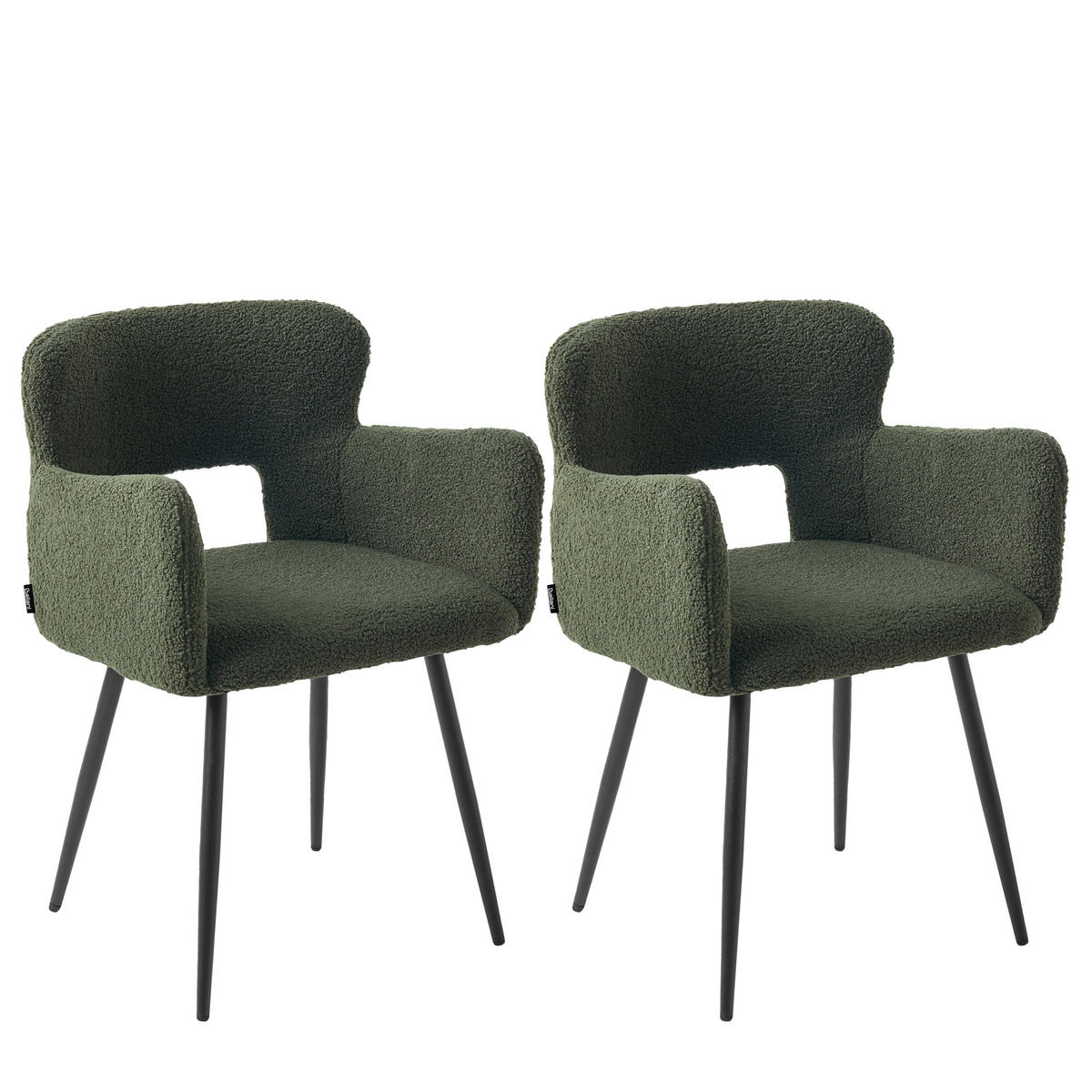 ÉTKEZŐSZÉK 2 darabos Szett Bársony Sötétzöld Sanilac - sötétzöld, textil/fém (54/76/50cm) - Beliani