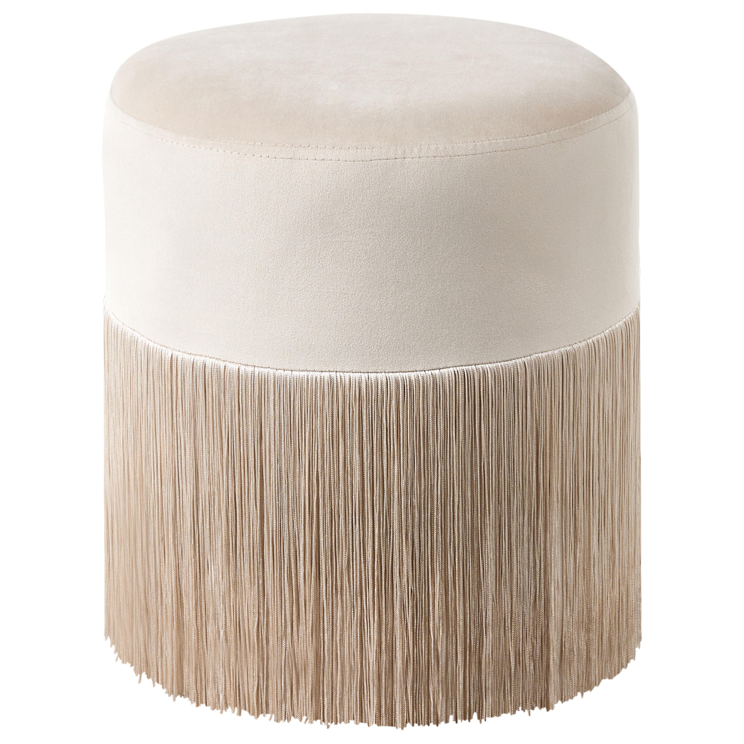 POUF Virginia 36/36/38 cm - Beige, Textil (36/38/36cm) - Beliani