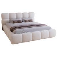 DOPPELBETT 200x200 Lucca mit Bettkasten, Stoff Bouclé, Creme - Creme, Holz/Textil (200/200cm) - Emporius