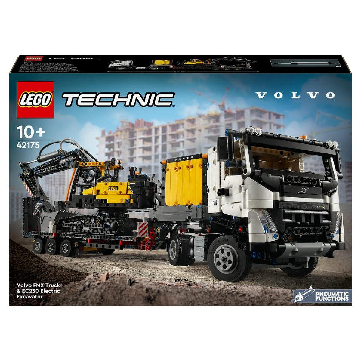 KLEMMBAUSTEINE Volvo FMX LKW und EC230 Elektrobagger - Rot, Kunststoff (12/38/56cm) - Lego