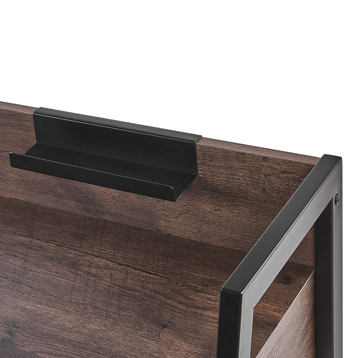 SCHREIBTISCH dunkler Holzfarbton 120/48/88 cm Harwich - Dunkelgrau, Holzwerkstoff (48/120/88cm) - Beliani