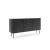 KOMMODE Breite ZOVA Schwarz-Schwarz, 168x87x39cm 3 Schubladen, 2 Schränke - Creme/Schwarz, Holzwerkstoff/Kunststoff (168/87/39cm) - DomoHome