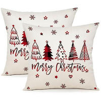 KISSENBEZUG 50x50 cm 2er Set Weihnachten Leinen-Mischgewebe - Multicolor, Textil (50/50cm)