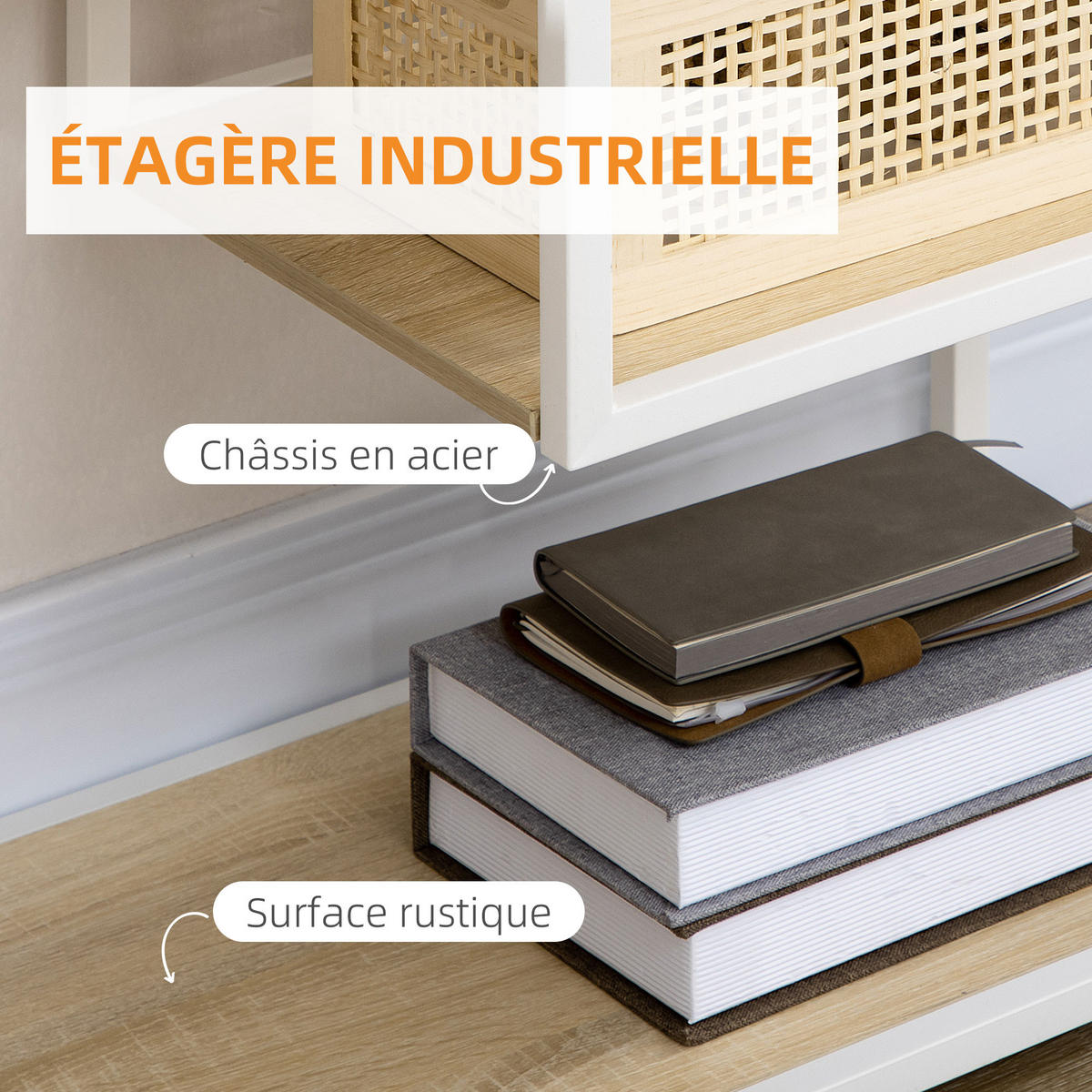 REGAL DE-15502 7 Ebenen, 83/34/180 cm Eiche/Weiß - Eichefarben, Holzwerkstoff (83/180/34cm) - ComfortXL
