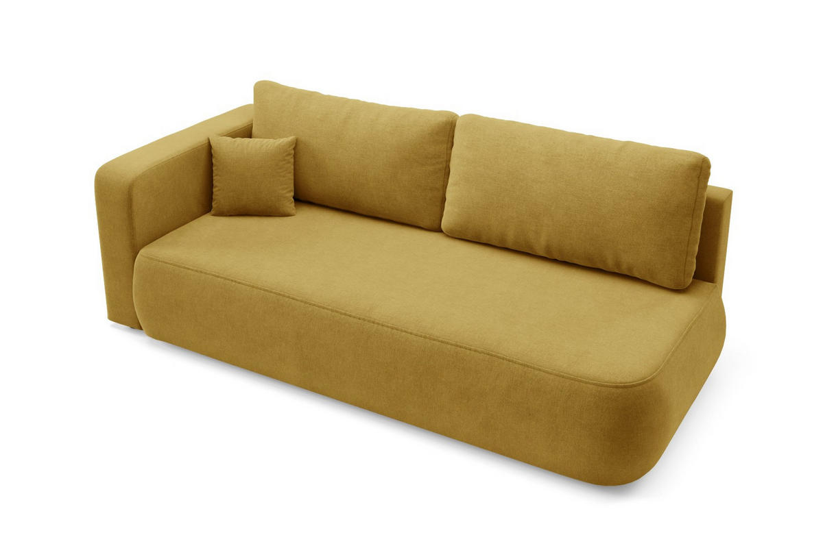 SCHLAFSOFA mit Bettkasten Gelb - Gelb/Schwarz, Holz/Holzwerkstoff (228/82/106cm) - Furnisell