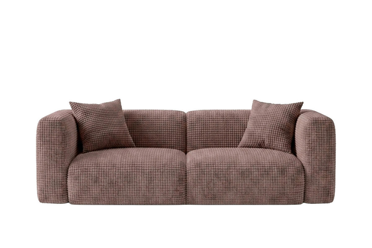 SOFA 2-Sitzer, Chenille-Stoff Cremona, Taupe, GRETA - Taupe, Holz (228/70/89cm) - Kaiser Möbel