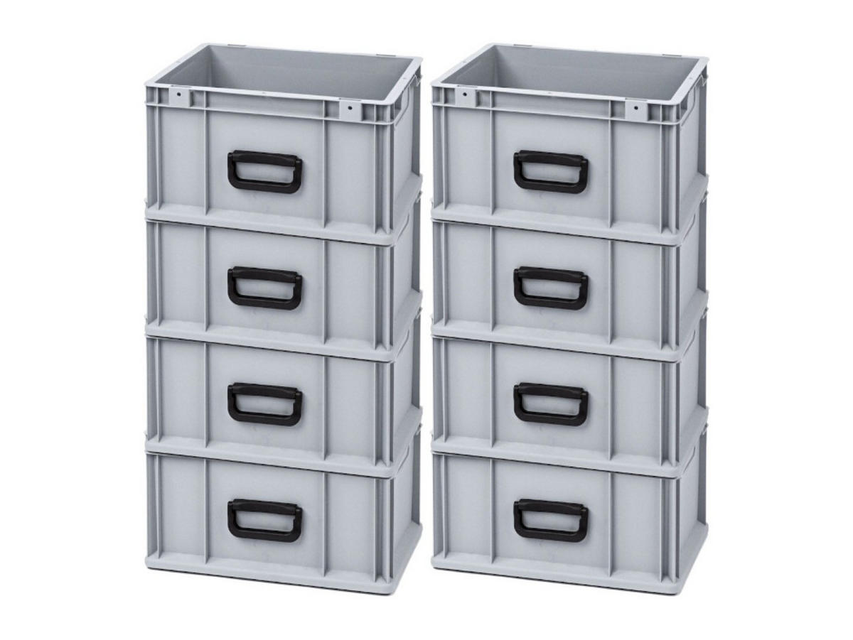 EUROBOX 8x Nextgen Portable Uno 22x30x40cm 20 Liter - Grau, Kunststoff (30/22/40cm) - PROREGAL