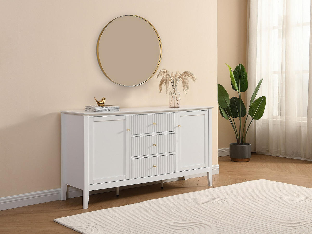 SIDEBOARD mit 2 Türen & 3 Schubladen - MDF - Weiß - NARIVA - Weiß, Holz (140/75/40cm) - Vente-Unique