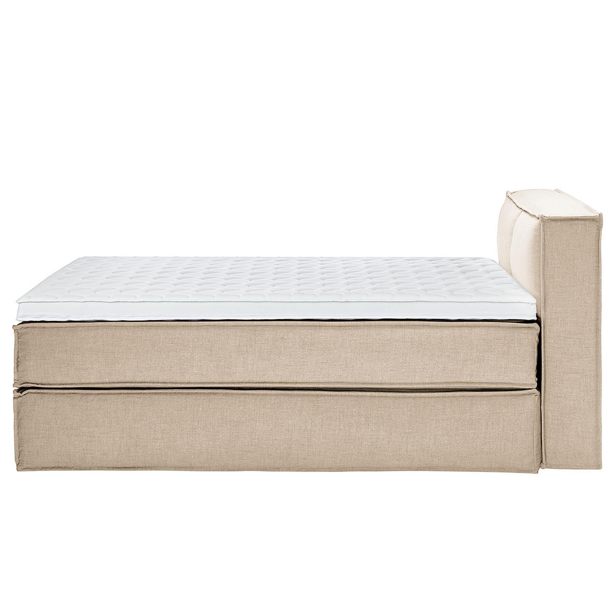 BOXSPRINGBETT mit Kopfteil - Premium - Beige, Textil (140/220cm) - home24