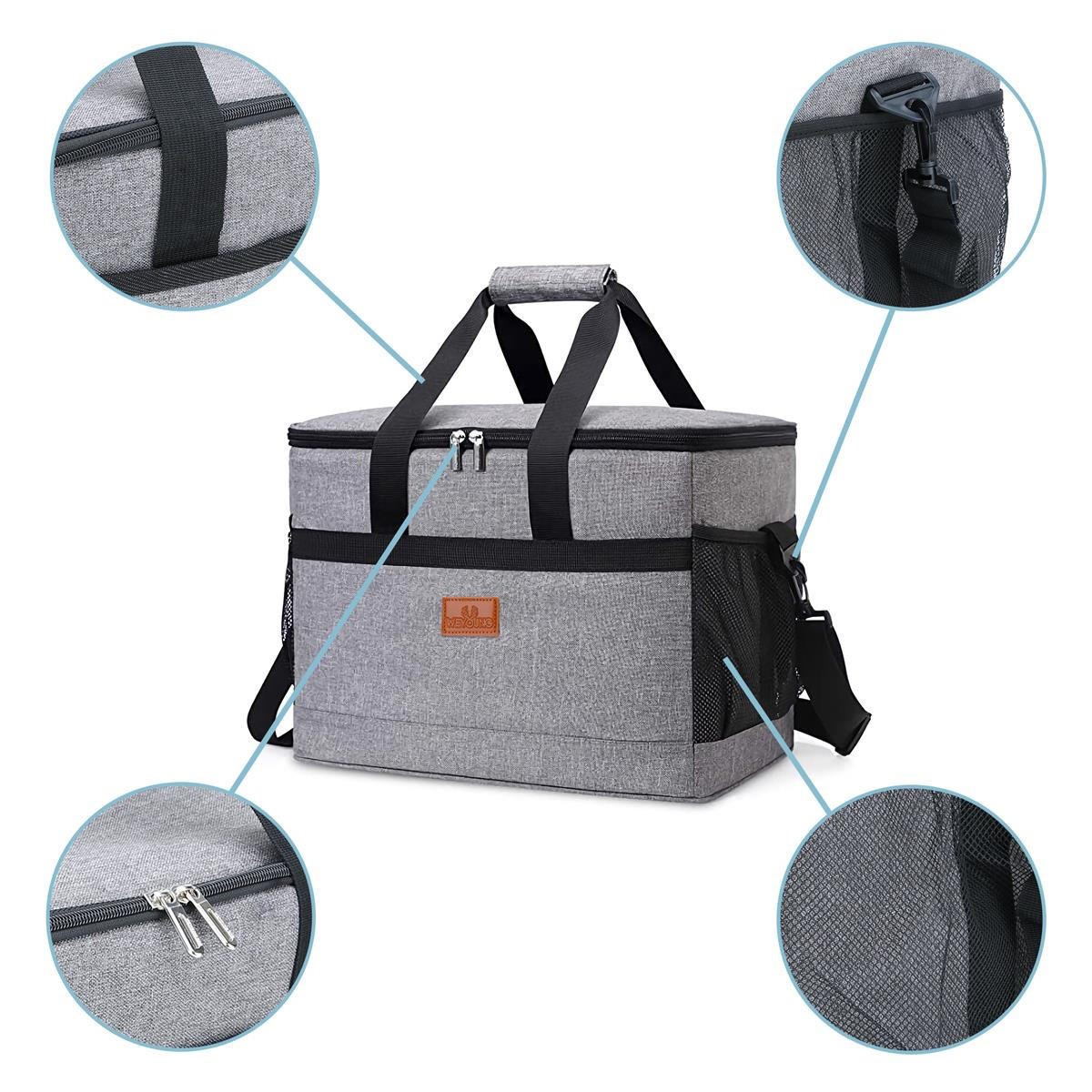 KÜHLTASCHE Thermotasche - Grau, Textil (28/31/42cm) - Intirilife